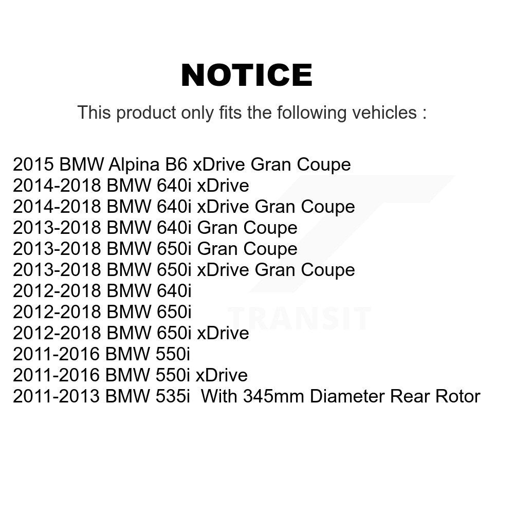 Kit de plaquettes de frein semi-métalliques pour disques de frein arrière, pour BMW 550i xDrive 650i Gran Coupe 640