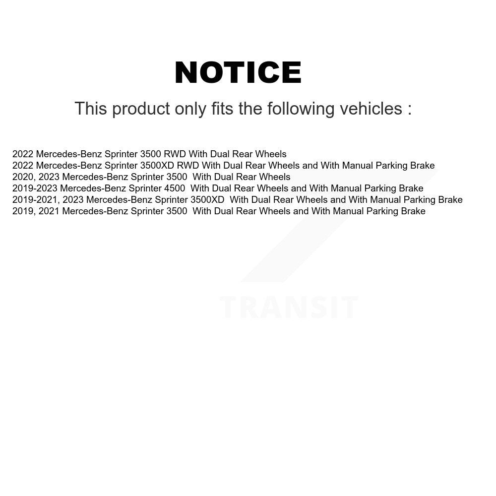 Kit de rotor de frein avant et arrière et plaquettes semi-métalliques pour Mercedes-Benz Sprinter 350