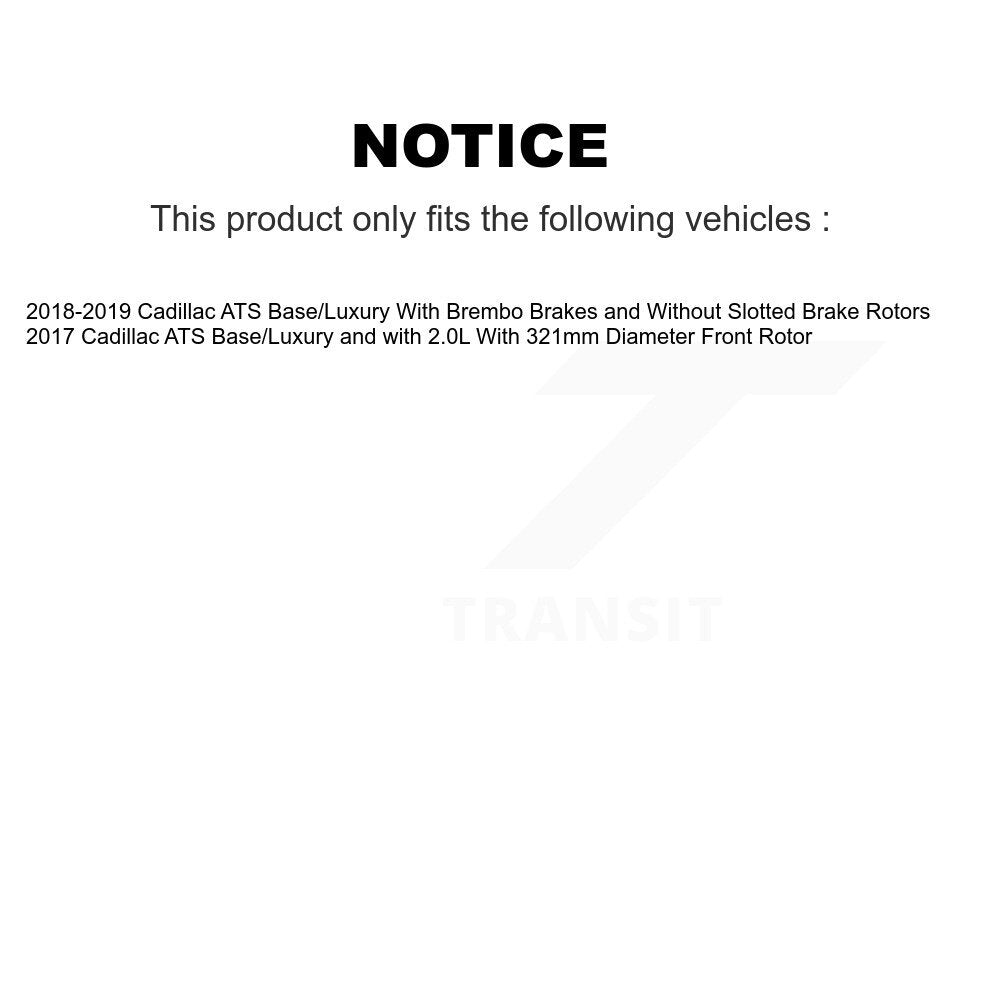 Kit de rotors de frein à disque avant et arrière et plaquettes semi-métalliques pour Cadillac ATS