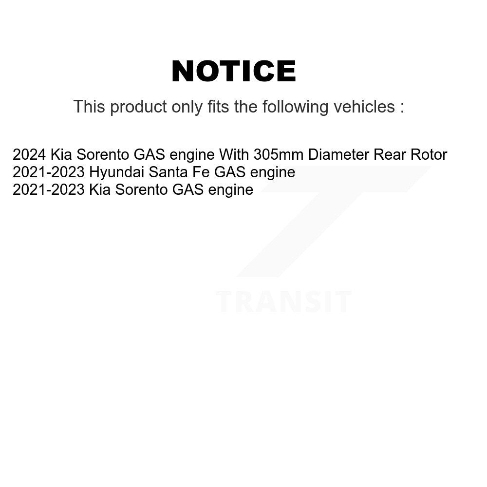 Rotors de frein avant arrière et Kit de plaquettes semi-métalliques pour Hyundai Santa Fe Kia Sorent