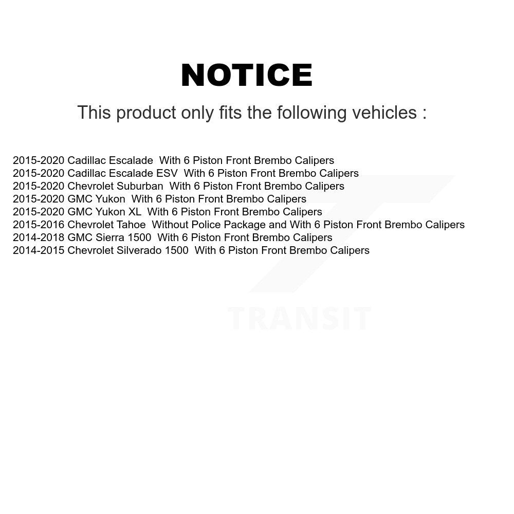 Kit de plaquettes de frein semi-métalliques pour Rotors de frein avant, pour GMC Sierra 1500 Chevrolet Silverad