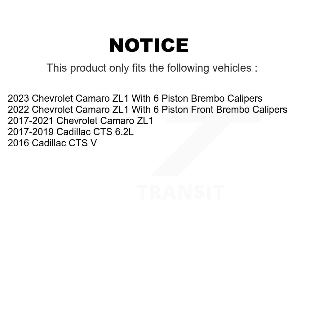 Kit de plaquettes semi-métalliques et de chaussures de stationnement, Rotors à disque arrière, pour Chevrolet Camaro CT