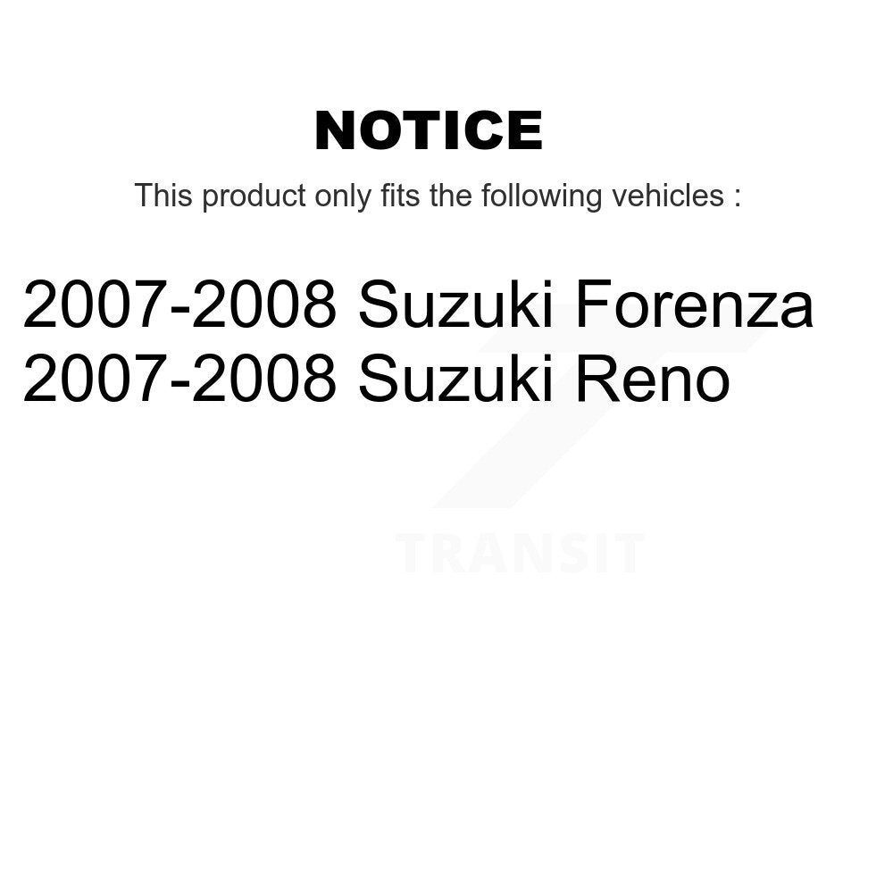 Kit de plaquettes semi-métalliques et de chaussures de stationnement pour disques arrière, Rotors, pour Suzuki Forenza Reno