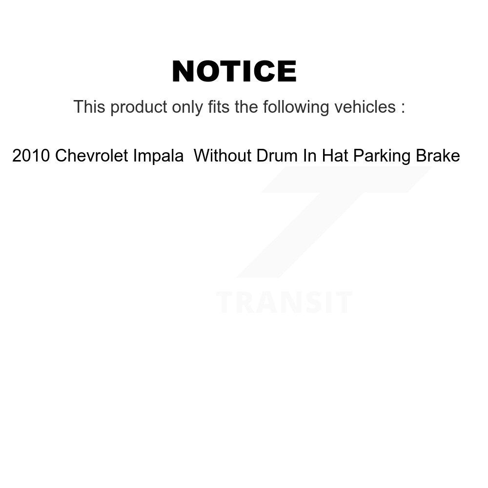 Kit de patins de frein de stationnement, Rotors à disque arrière, plaquettes semi-métalliques, pour Chevrolet Impal