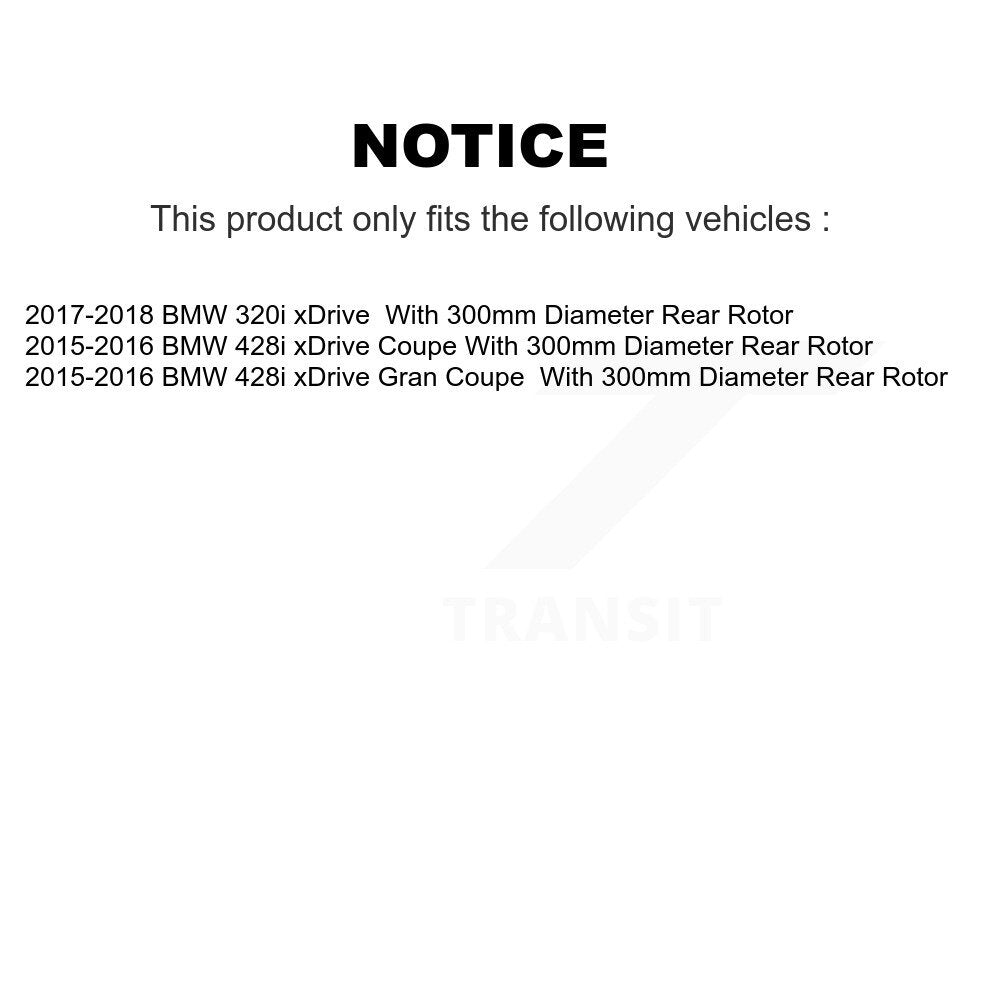 Kit de quincaillerie pour chaussures de stationnement, Rotors à disque arrière, plaquettes semi-métalliques, pour BMW 428i Gra