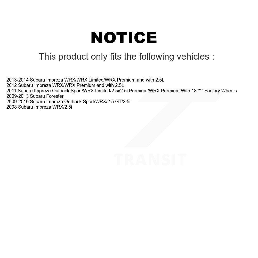 Kit de quincaillerie pour chaussures de frein de stationnement, Rotors à disque arrière, plaquettes semi-métalliques, pour Subaru