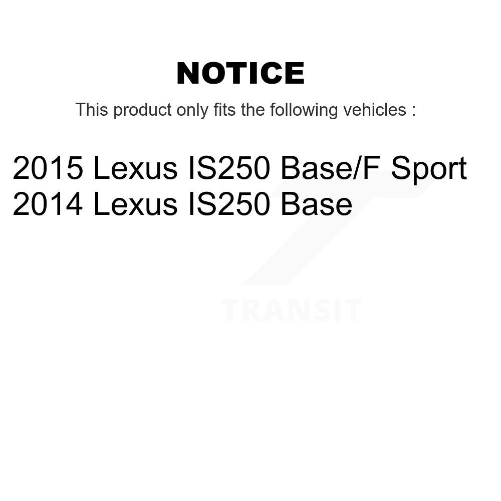 Rotors à disque arrière, patins semi-métalliques, chaussures de stationnement et Kit de matériel pour Lexus IS25