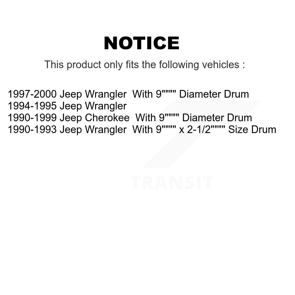 Chaussures de tambour de frein arrière et kit de ressorts pour Jeep Wrangler Cherokee K8N-100283