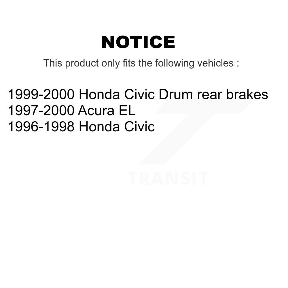 Chaussures de tambour de frein arrière et Kit de ressorts pour Honda Civic Acura EL K8N-100302