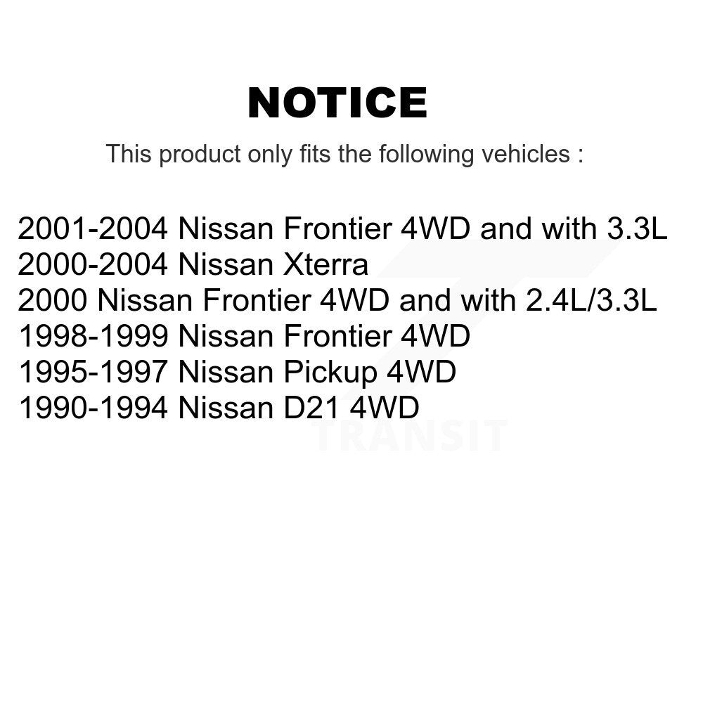 Chaussures de tambour de frein arrière et Kit de ressorts pour pick-up Nissan Xterra Frontier D21