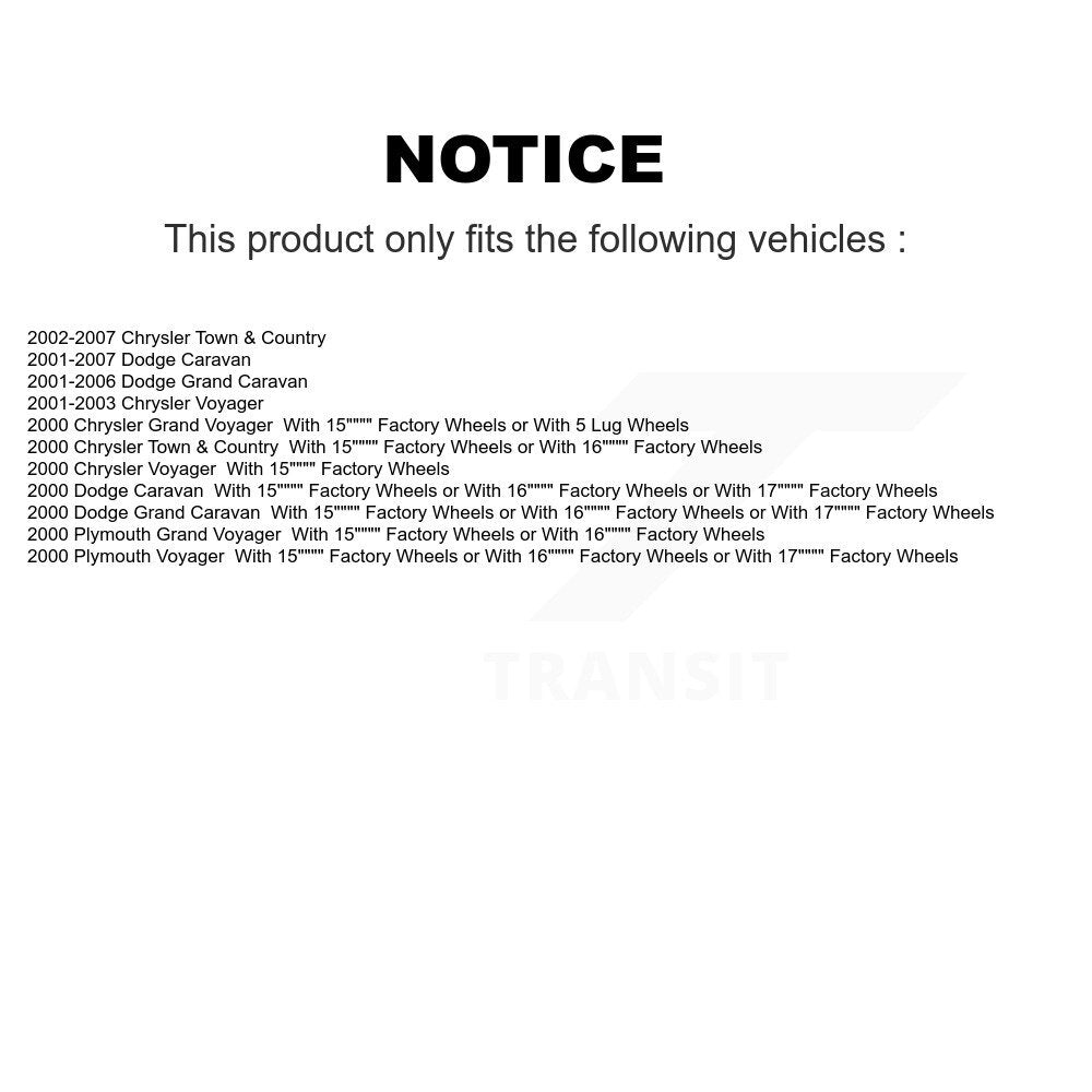Kit de cylindre de ressort de chaussure de tambour de frein arrière pour Dodge caravane Grand Chrysler Town