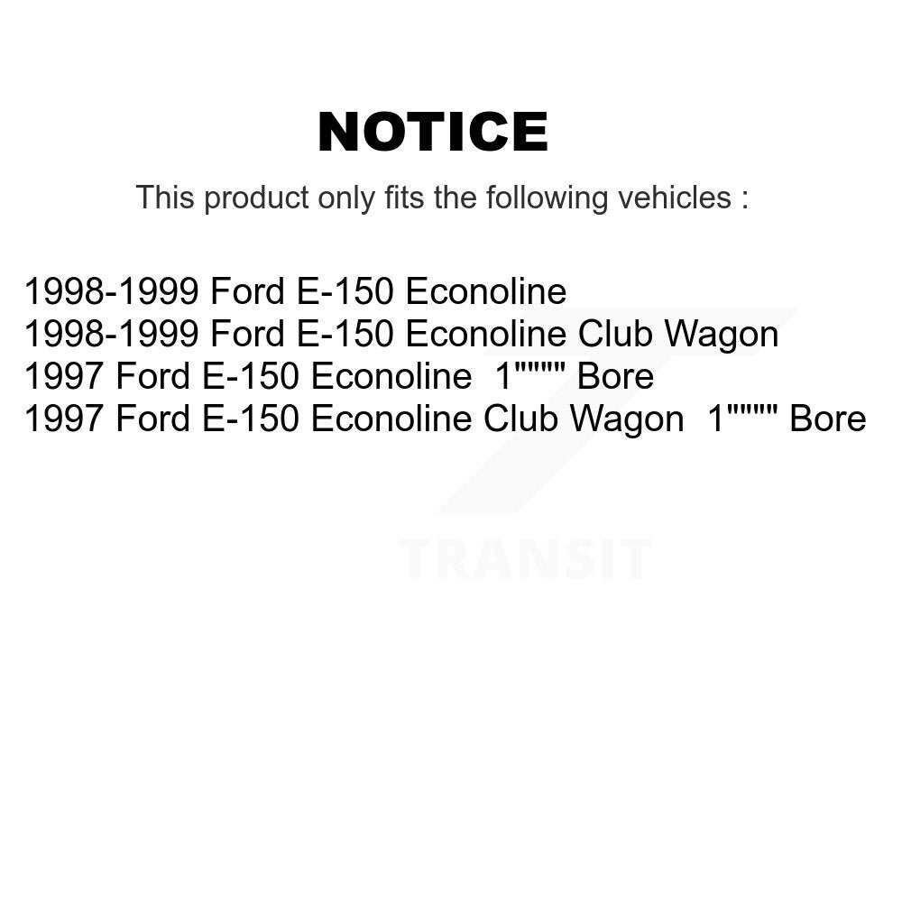 Kit de ressorts et cylindres de chaussures de tambour de frein arrière (6 pièces) pour Ford E-150 Econoline Clu