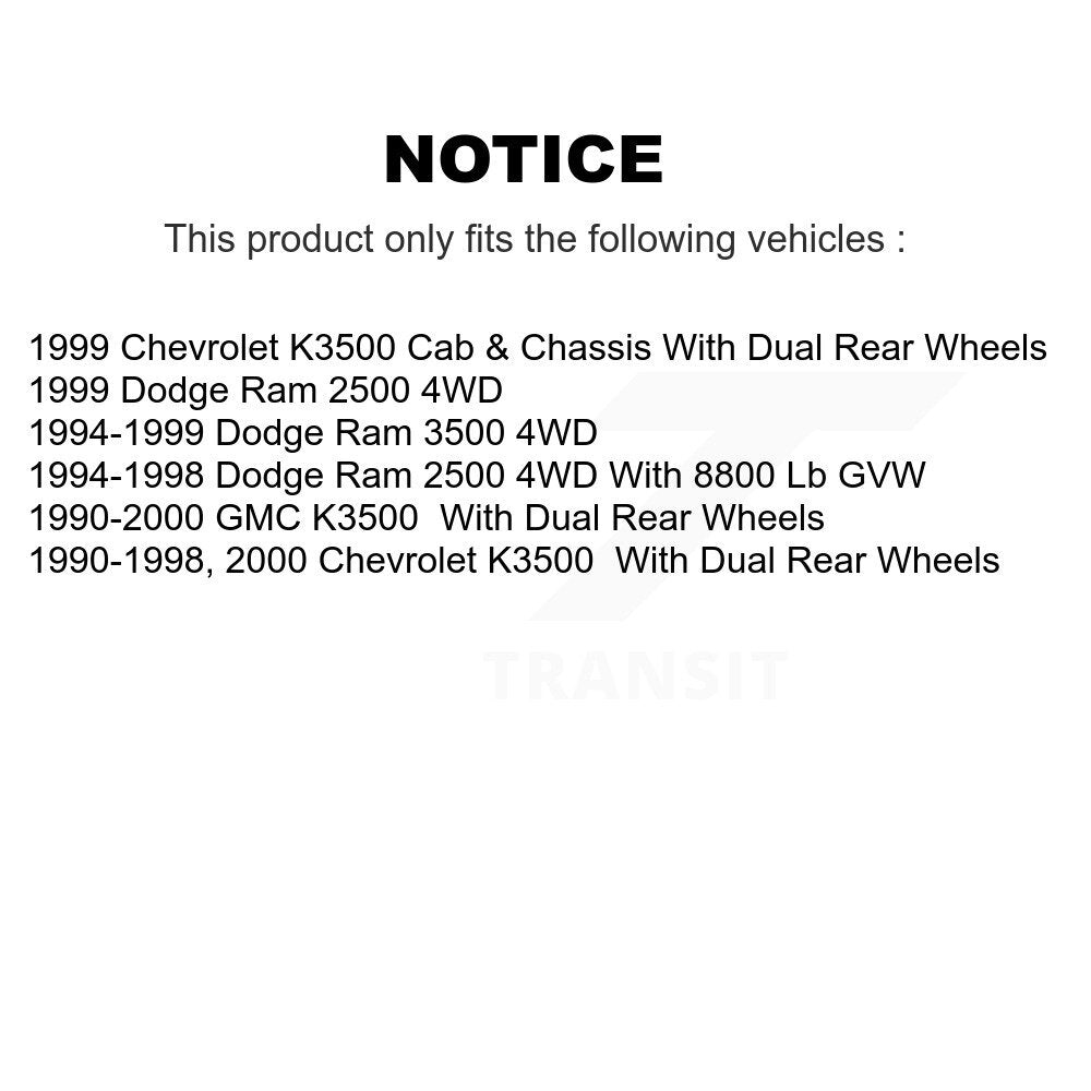 Kit de plaquettes de frein semi-métalliques pour Rotors de frein avant, pour Dodge Ram 2500 K3500 3500 Chevrole