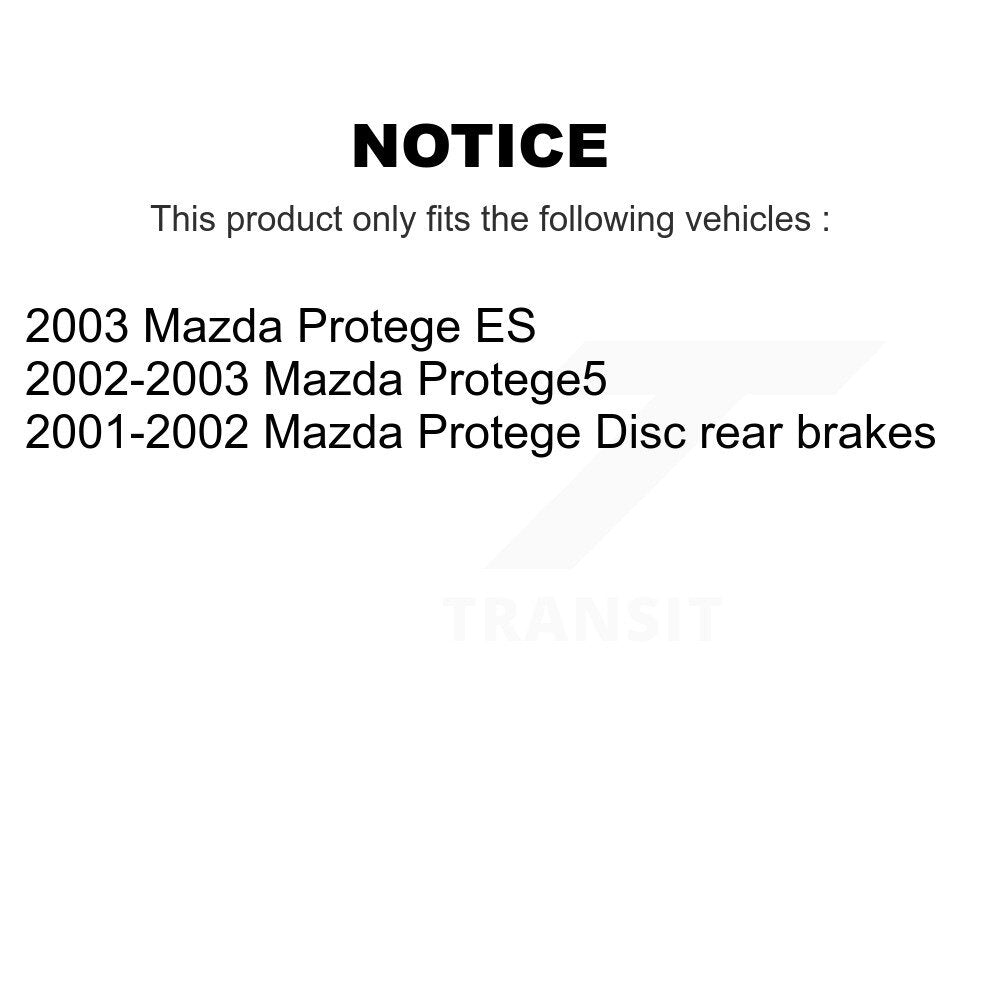 Kit de disques de frein à disque arrière et plaquettes semi-métalliques pour Mazda Protege Protege5