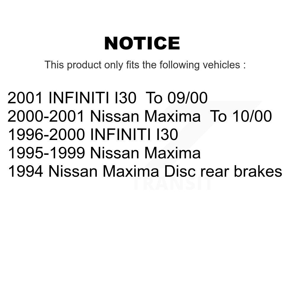 Kit de disques de frein à disque arrière et plaquettes semi-métalliques pour Nissan Maxima INFINITI I3