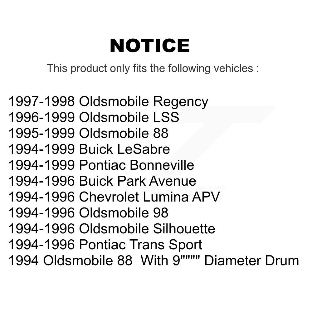 Kit de plaquettes et de tambour semi-métalliques, Rotor de frein avant et arrière, pour Buick LeSabre Oldsmobil