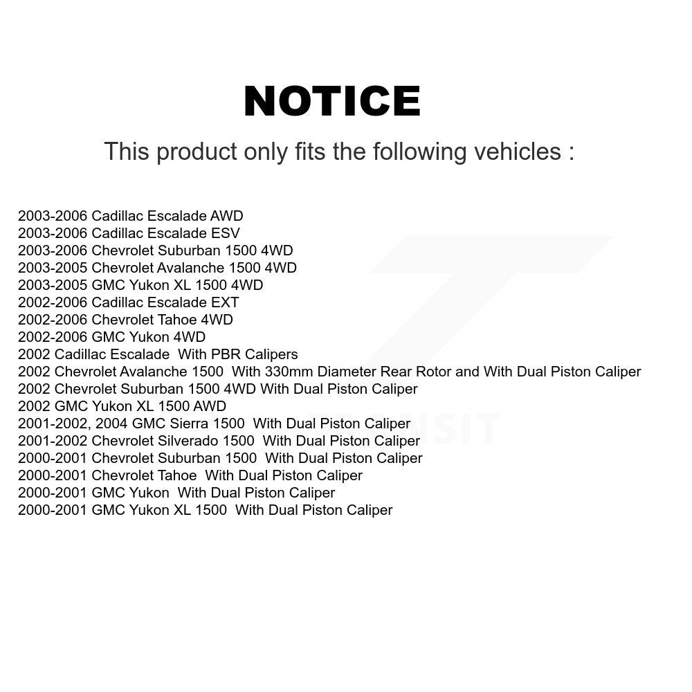 Kit de quincaillerie pour chaussures de stationnement, Rotors à disque arrière, plaquettes semi-métalliques, pour Chevrolet GM