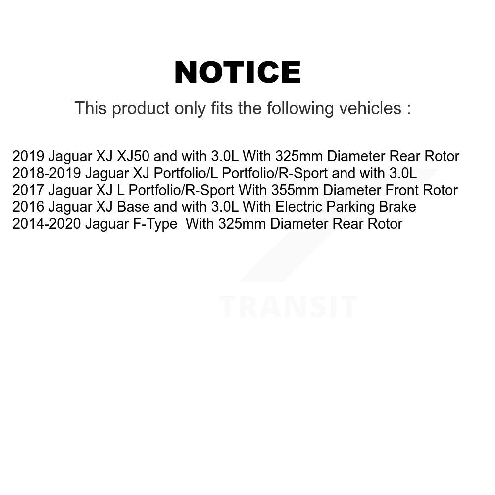 Kit de disques de frein à disque arrière et plaquettes en céramique pour Jaguar F-Type XJ K8T-105765