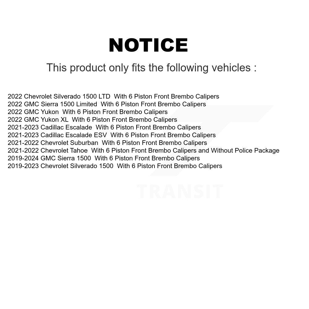 Kit de plaquettes de frein avant en céramique, pour GMC Sierra 1500 Chevrolet Silverado Taho