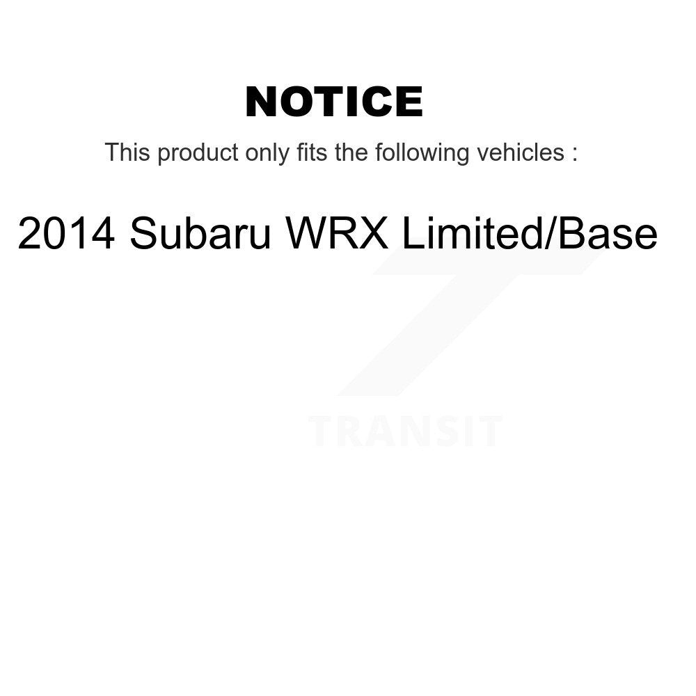 Ensemble de roulements de moyeu avant, Kit de plaquettes de Rotor de frein pour Subaru WRX Limited Bas 2014
