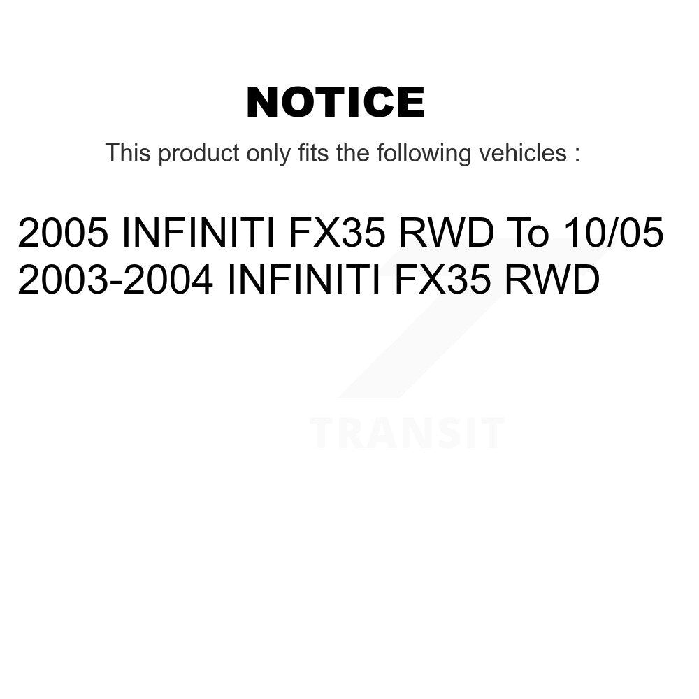 Kit de rotors et plaquettes de frein à disque, ensemble de roulements de moyeu avant pour INFINITI FX35 RWD