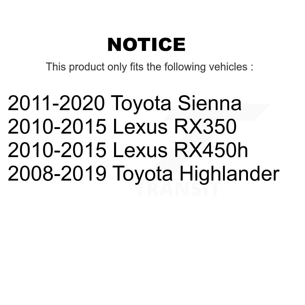 Kit de plaquettes de Rotor de frein, roulement de roue avant, fente de perçage, pour Toyota Highlander Sienn