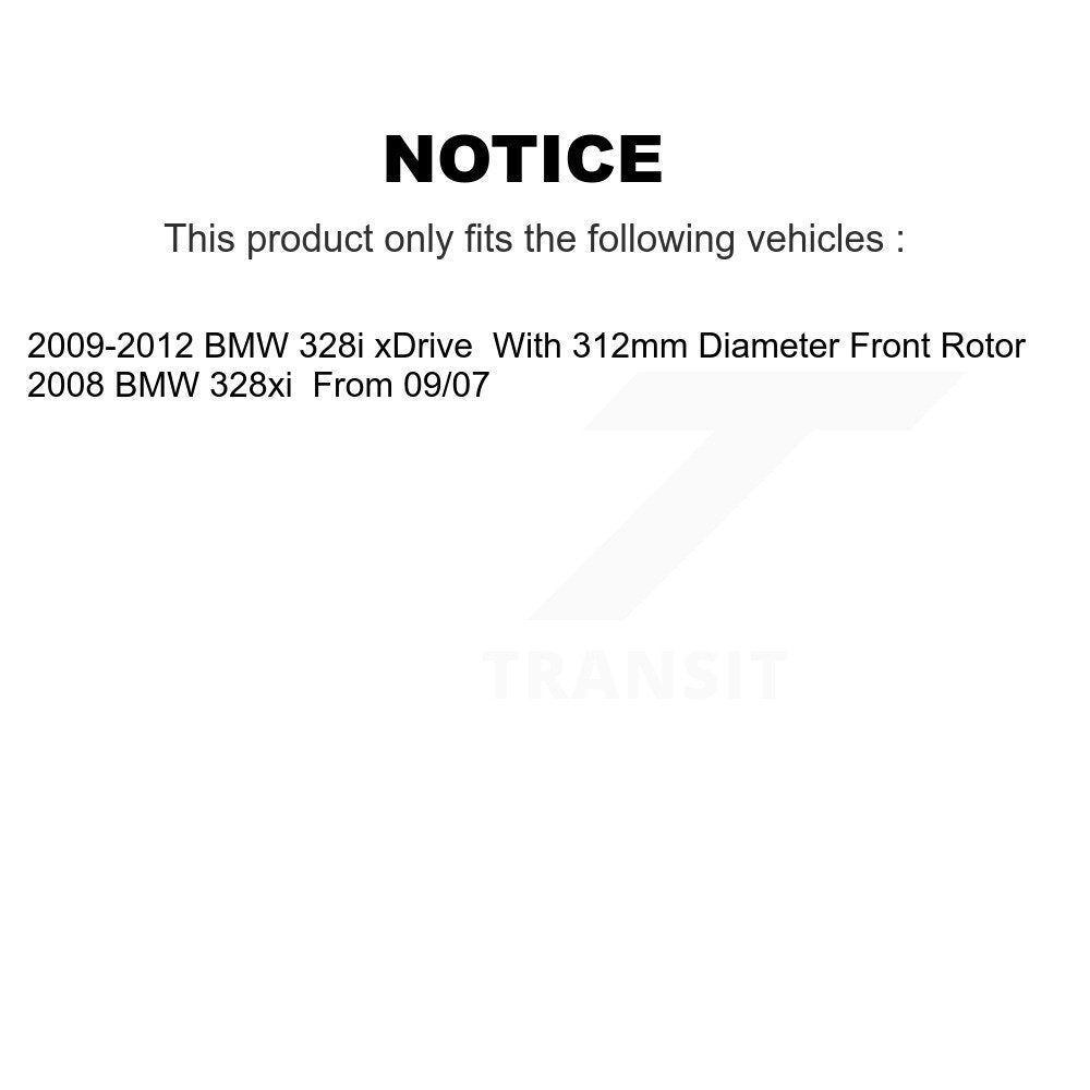 Kit de Rotor et plaquettes de frein à disque revêtus de roulement de roue avant, pour BMW 328i xDrive 328x