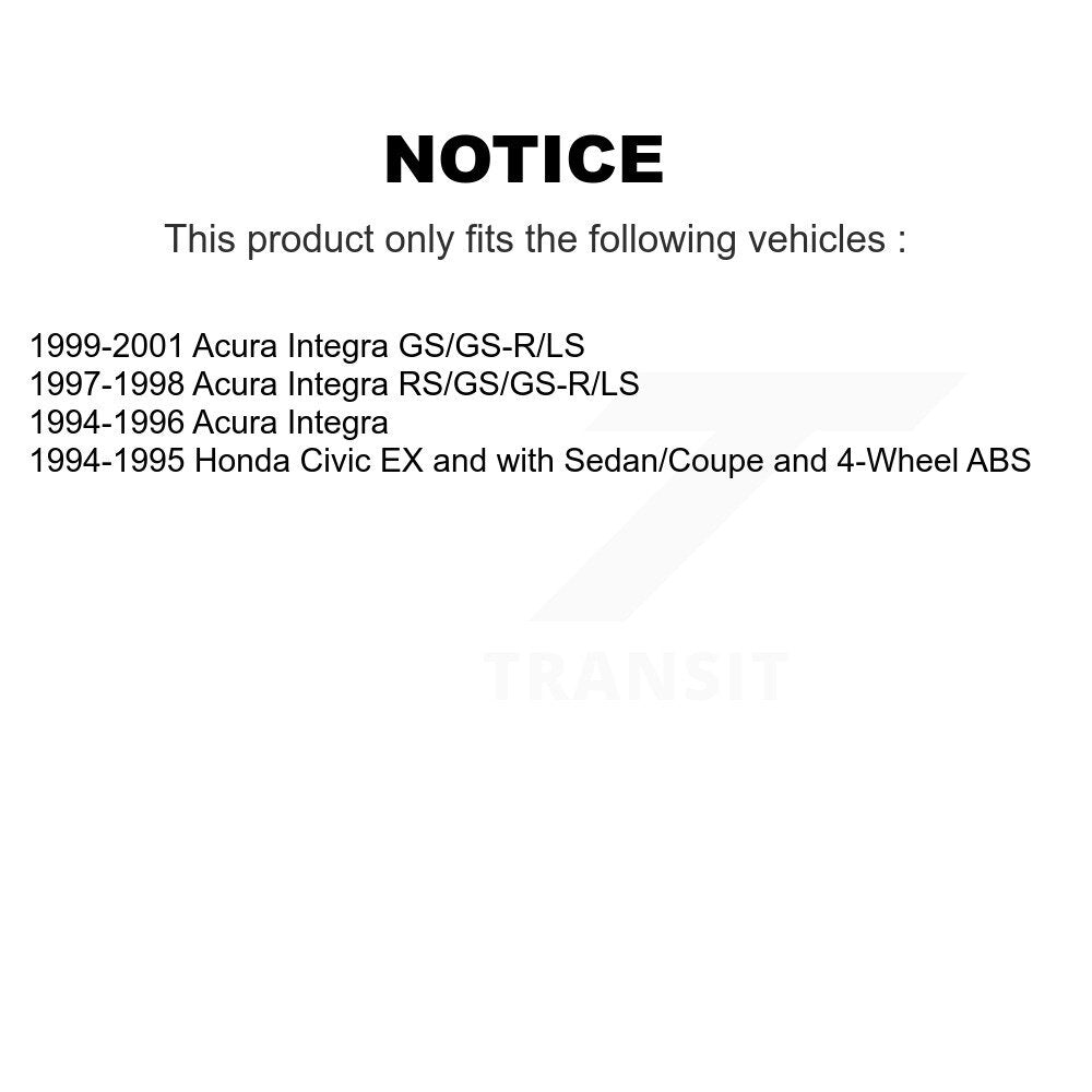 Kit de Rotor et de plaquettes de frein enduits de roulement de roue avant, pour Acura Integra Honda Civi