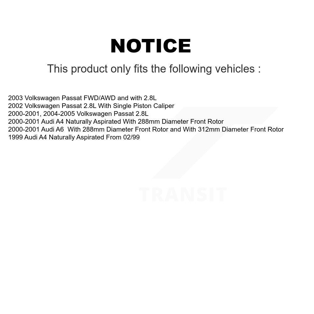 Kit de Rotor et plaquettes de frein à disque, roulement de roue avant, pour Volkswagen Passat Audi A4 A