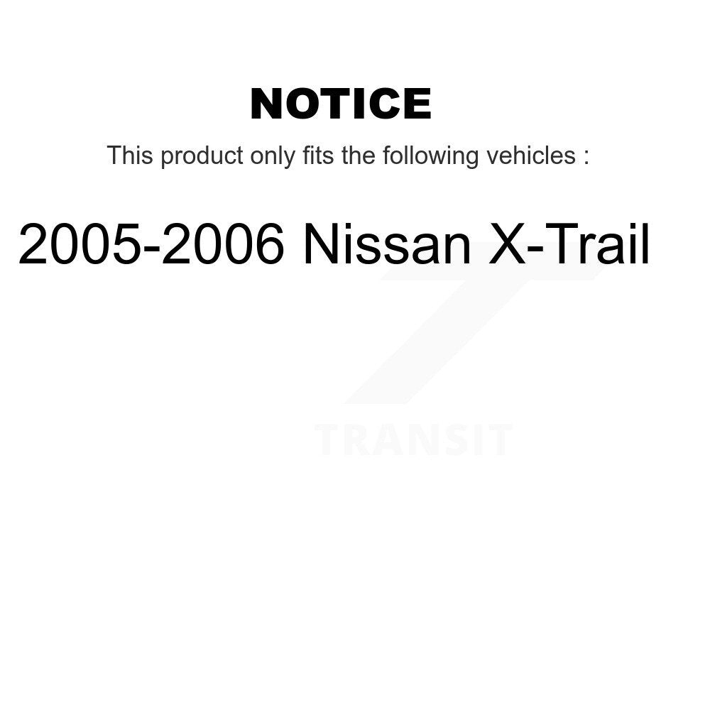 Kit de rotors et plaquettes de frein à disque de roulement de roue avant pour Nissan X-Trail 2005-2006
