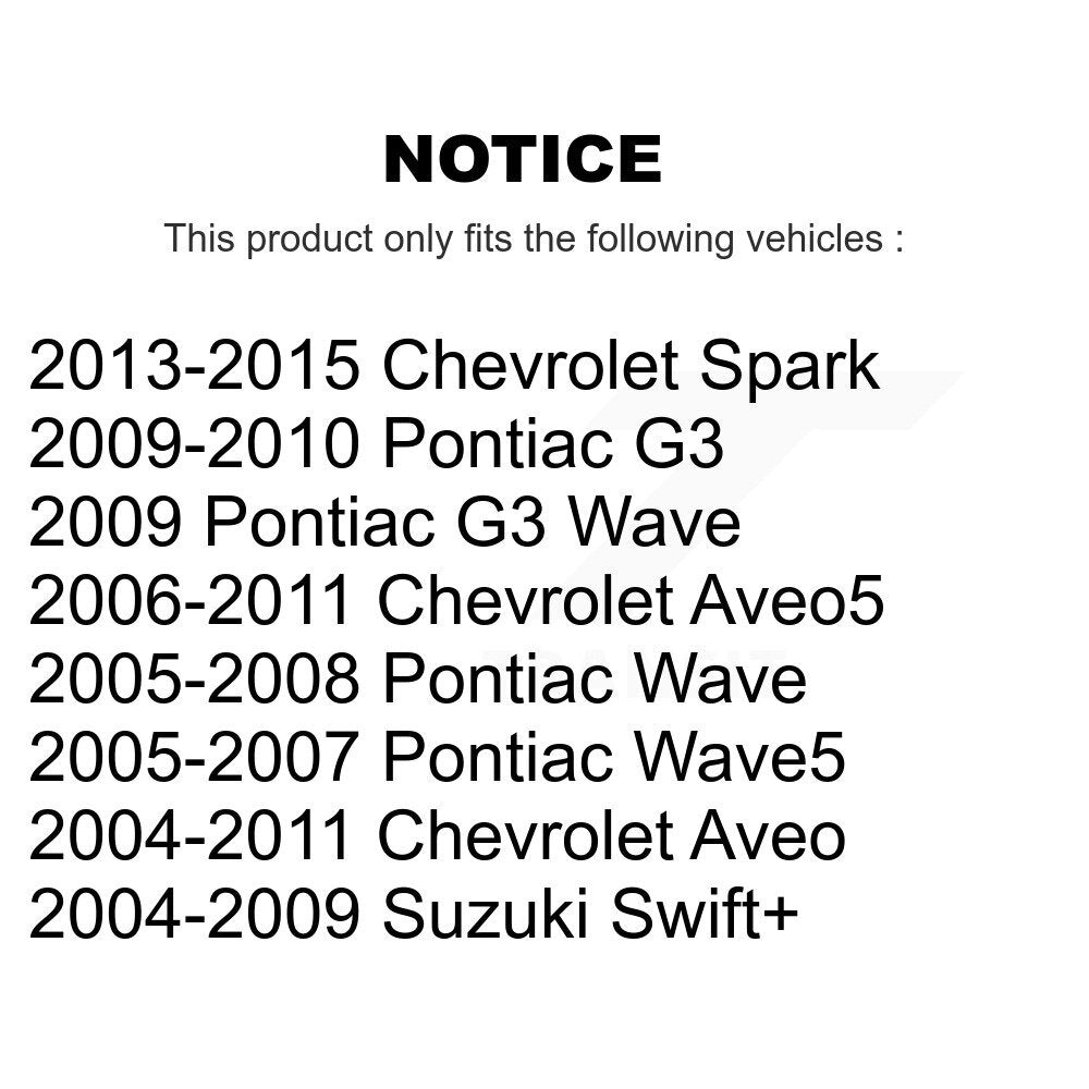 Kit de plaquettes de Rotor de frein, roulement de roue avant, pour Chevrolet Aveo Pontiac Aveo5 Wave G