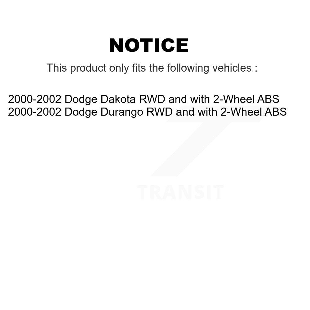 Kit de plaquettes de rotor de frein avec roulement de moyeu avant, pour Dodge Dakota Durang 2000 – 2002