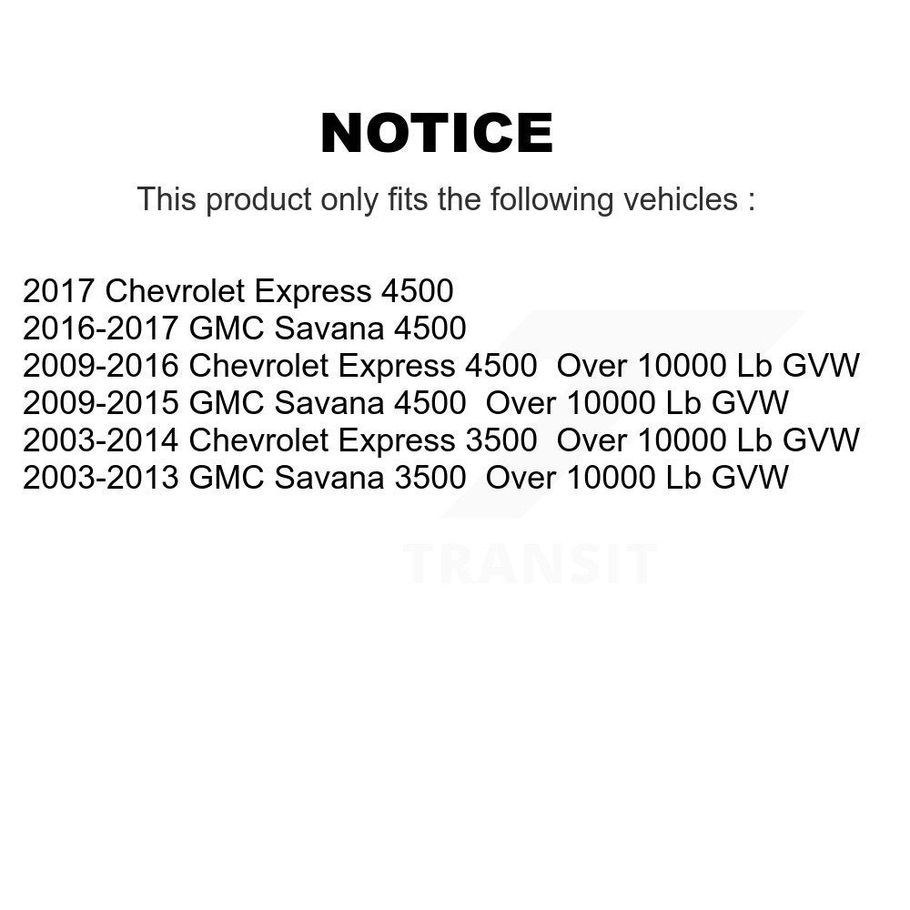 Kit de plaquettes de Rotor de frein, roulement de moyeu avant, pour Chevrolet Express 3500 GMC Savan