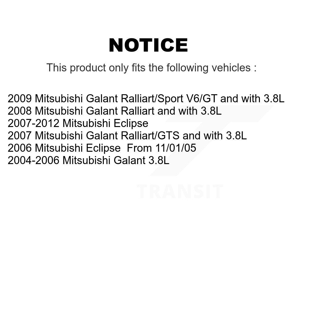 Ensemble de roulement de moyeu avant, Rotor de frein et Kit de plaquettes pour Mitsubishi Eclipse Galan