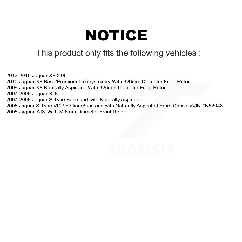 Ensemble de roulement de moyeu avant, Rotor de frein à disque et Kit de plaquettes pour Jaguar XF s-type XJ