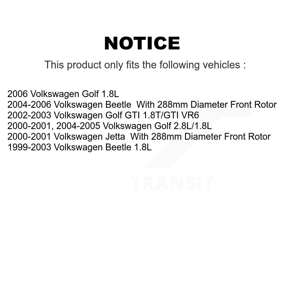 Kit de Rotor et de plaquettes de frein, roulement de moyeu avant et arrière (10 pièces) pour Volkswagen Golf Beetl