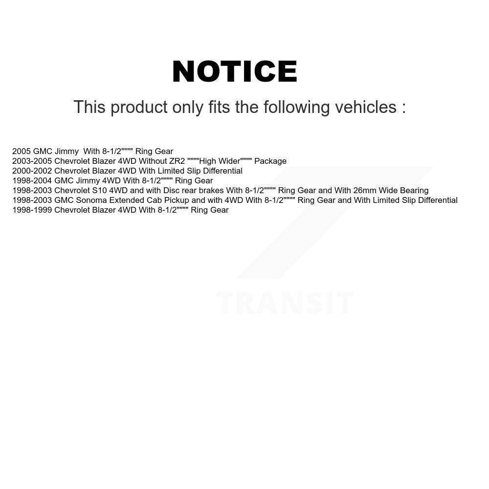 Kit de chaussures de plaquettes de Rotor de frein, roulement de moyeu avant et arrière (10 pièces) pour Chevrolet GMC Blaze