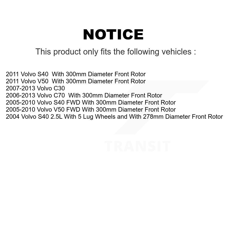 Kit de plaquettes de Rotor de frein à disque, roulement de moyeu avant et arrière (10 pièces) pour Volvo S40 C30 V50 C7