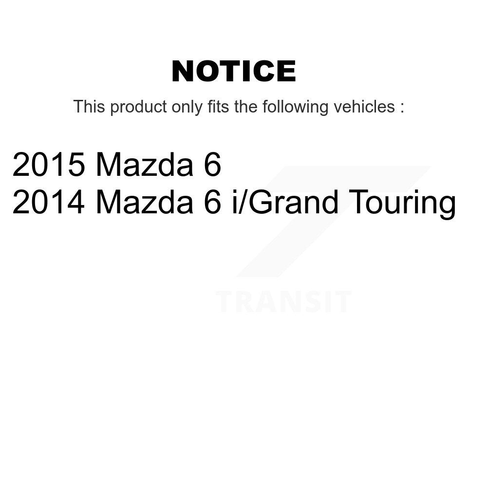 Ensemble de roulements de moyeu avant et arrière, Rotor de frein à disque et Kit de plaquettes (10 pièces) pour Mazda