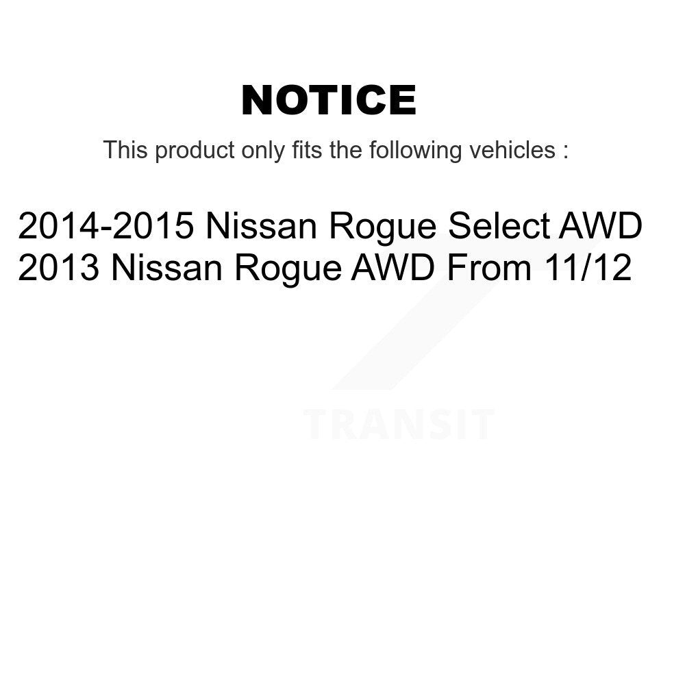 Kit de plaquettes de Rotor de frein revêtues de roulement de moyeu avant et arrière (10 pièces) pour Nissan Rogue Selec