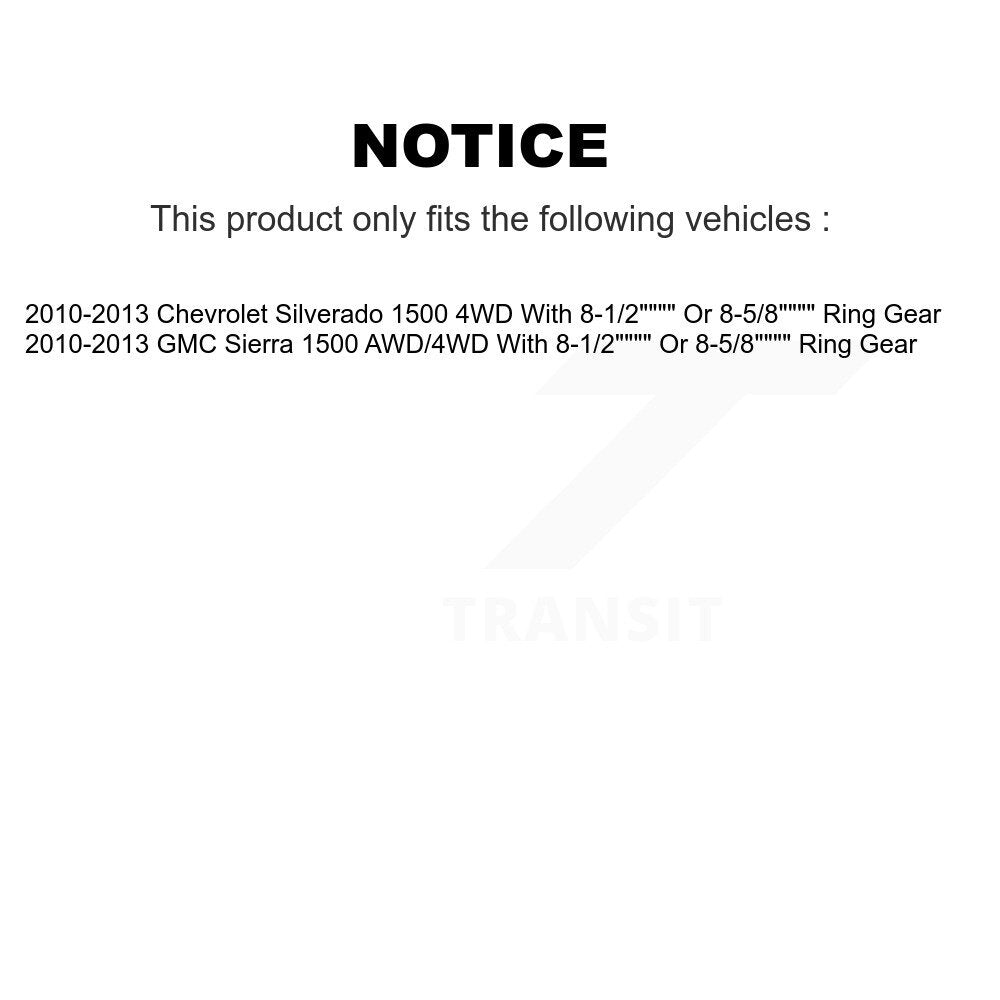 Kit de chaussures de plaquettes de Rotor de frein, roulement de moyeu avant et arrière (10 pièces) pour GMC Sierra 150