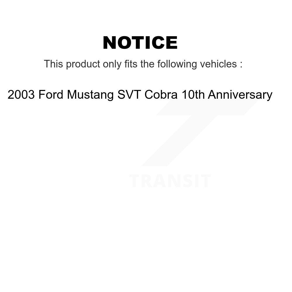 Kit de rotor de frein et patins de frein revêtus de roulement de moyeu avant et arrière (10 pièces) pour Ford Mustang