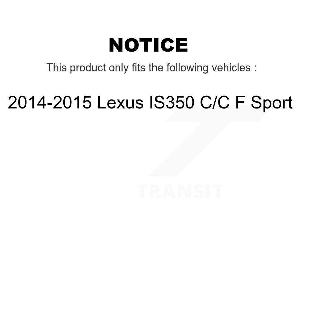 Kit de rotors et plaquettes de frein à disque revêtus de roulement de moyeu avant et arrière (10 pièces) pour Lexus IS35