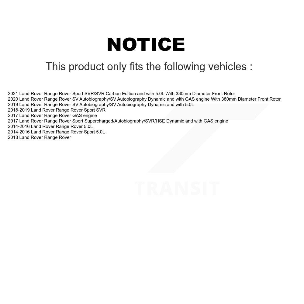 Kit de plaquettes de rotor de frein enduites de roulement avant et arrière (10 pièces) pour Land Rover Range Spor