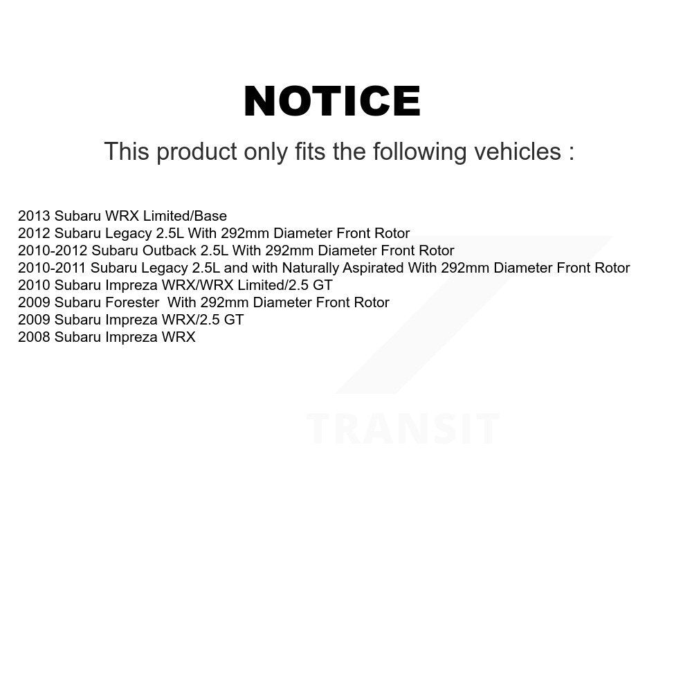 Kit de plaquettes de Rotor de frein, roulement de moyeu avant et arrière (10 pièces) pour Subaru Outback Legac