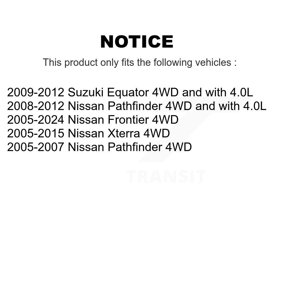 Kit de plaquettes de Rotor de frein, roulement de moyeu avant, fente de perçage, pour Nissan Frontier Pathfinde