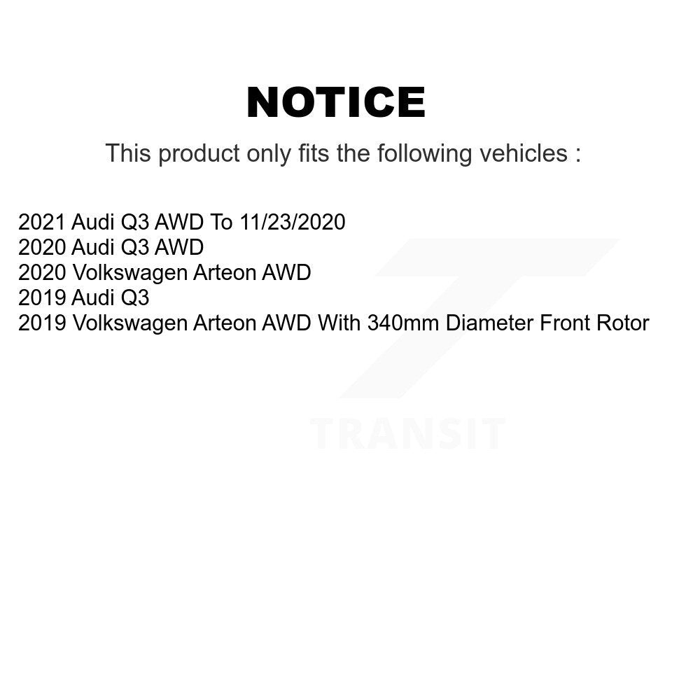 Kit de plaquettes de rotor de frein enduites de roulement de moyeu avant et arrière (10 pièces) pour Audi Q3 volkswagen
