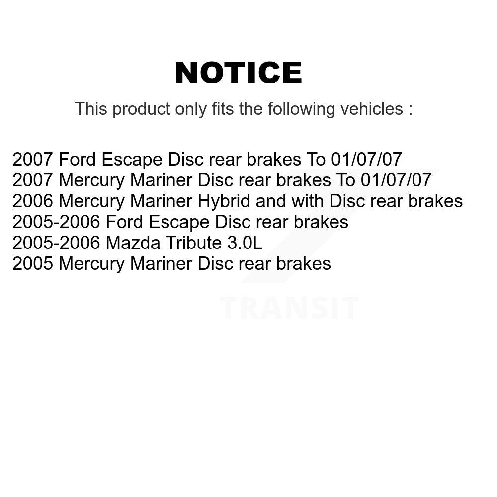 Kit de patins de Rotor de frein, roulement avant et arrière (10 pièces), pour Ford Escape Mazda Tribut