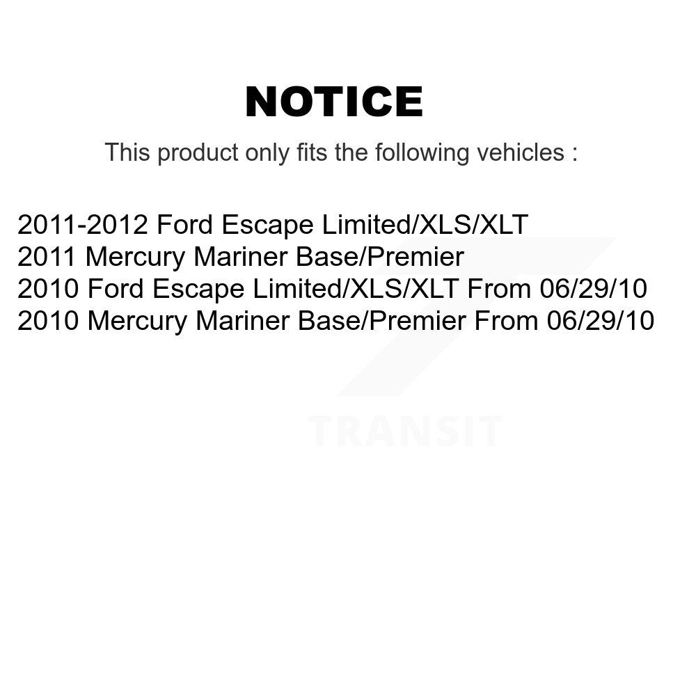 Kit de chaussures de plaquettes de Rotor de frein à disque, roulement avant et arrière (10 pièces) pour Ford Escape Mercur