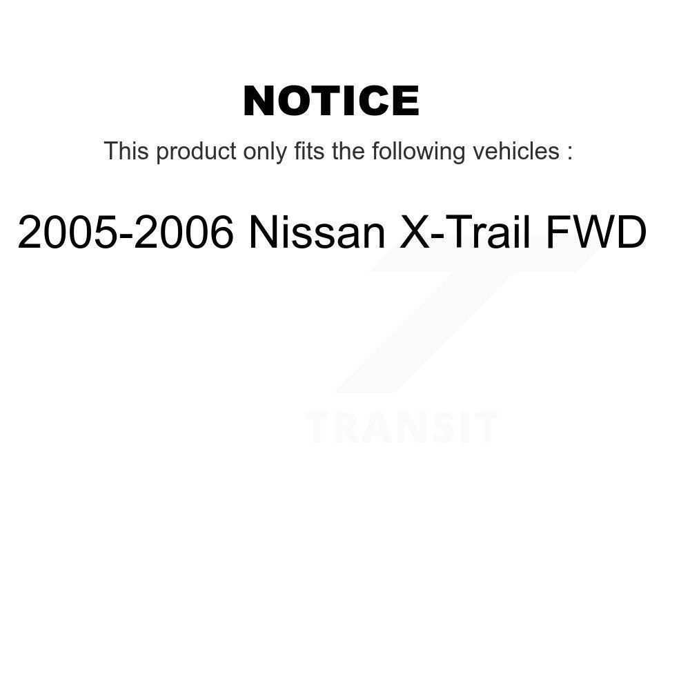 Kit de rotors et plaquettes de frein à roulement avant et arrière (10 pièces) pour Nissan X-Trail FW 2005-2006